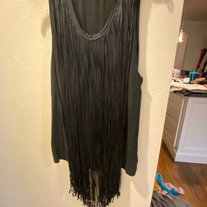 Black fringe blouse from Mango the store